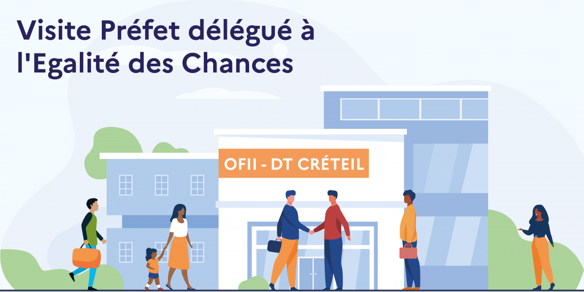 image mis en avant de OFII in action – The OFII Territorial Directorate in Créteil receives the Prefect with a delegated responsibility for Equal opportunity reporting to the Val-de-Marne Prefect
